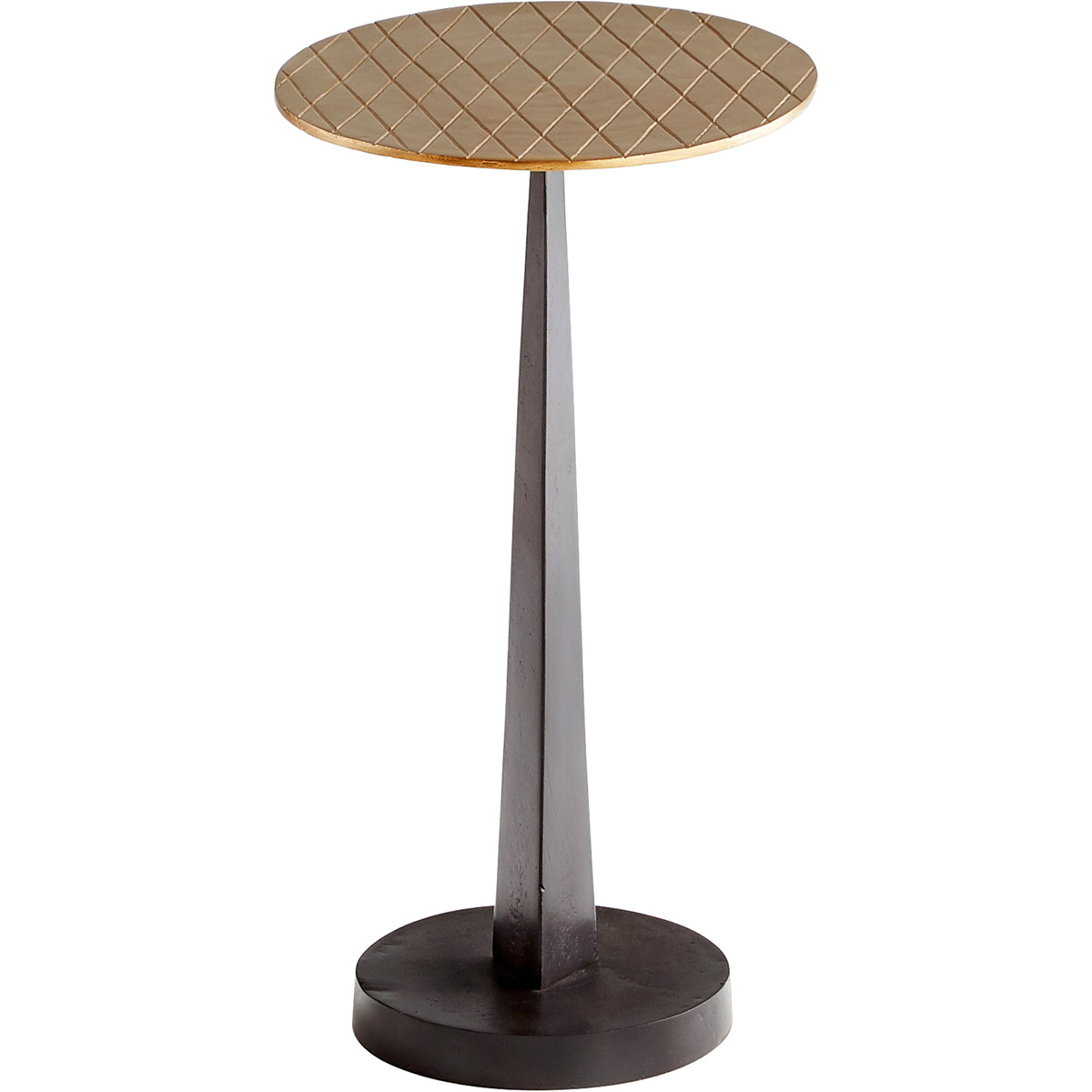 Beauvais 11.5 inch Aged Brass And Black Side Table
