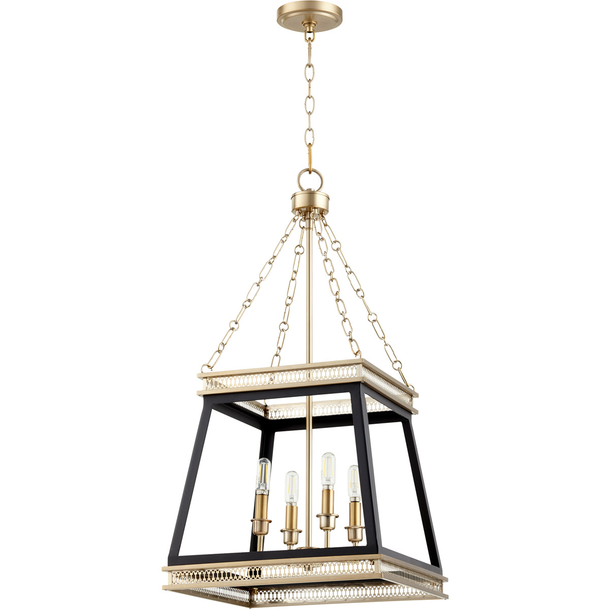 Gerard 4 Light 15.5 inch Noir / Aged Brass Pendant Ceiling Light