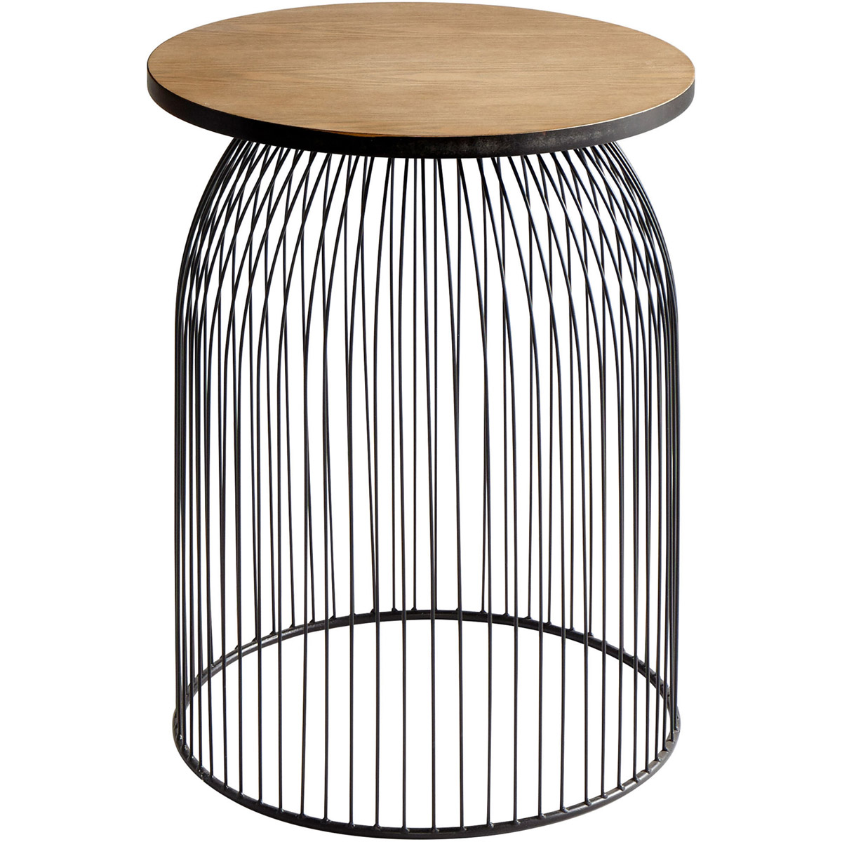 Bird Cage 17.75 inch Graphite And Natural Wood Table