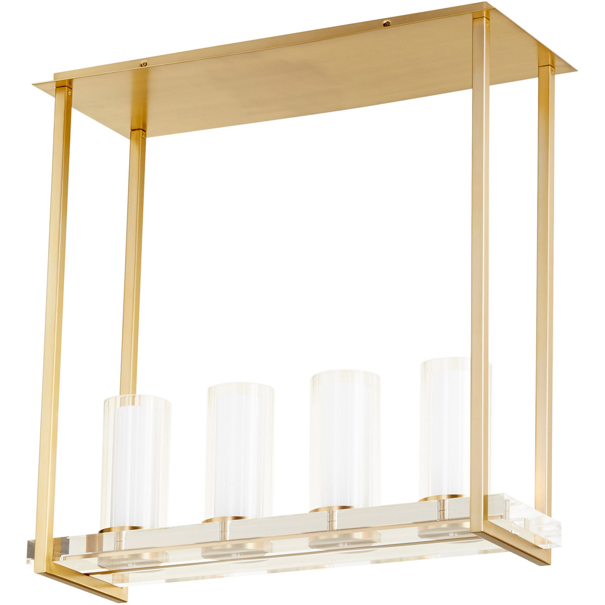 Orion 4 Light 29.75 inch Aged Brass Pendant Ceiling Light, Small