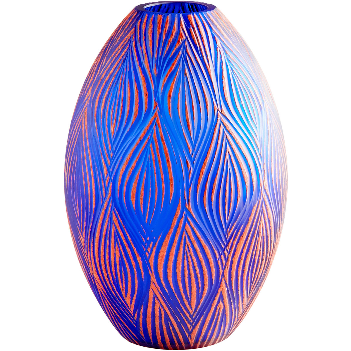 Fused Groove 12.75 X 7.25 inch Vase, Large