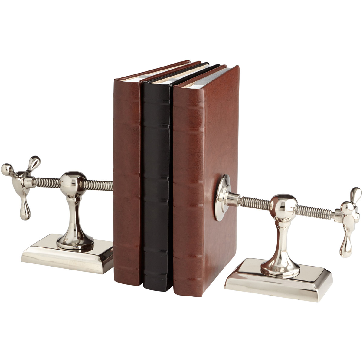 Hot & Cold 9 X 4 inch Nickel Bookends