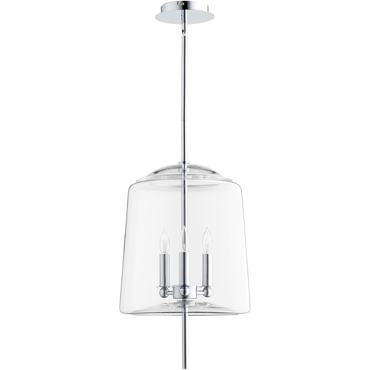 Lustrous 3 Light 12.5 inch Chrome Pendant Ceiling Light