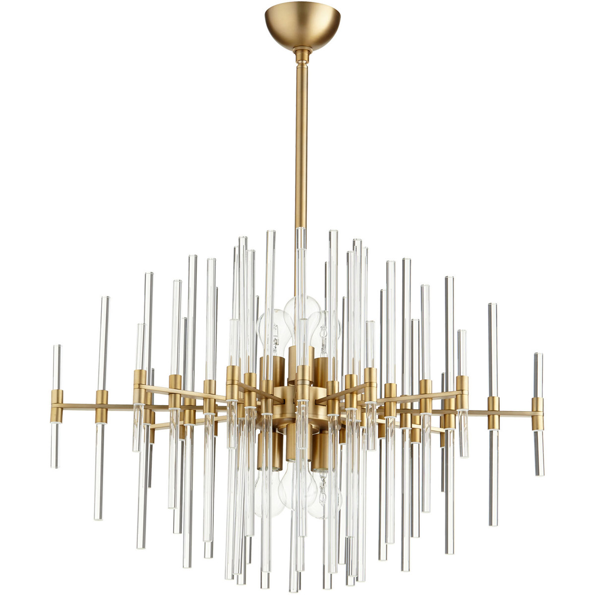 Quebec 6 Light 30.5 inch Aged Brass Pendant Ceiling Light