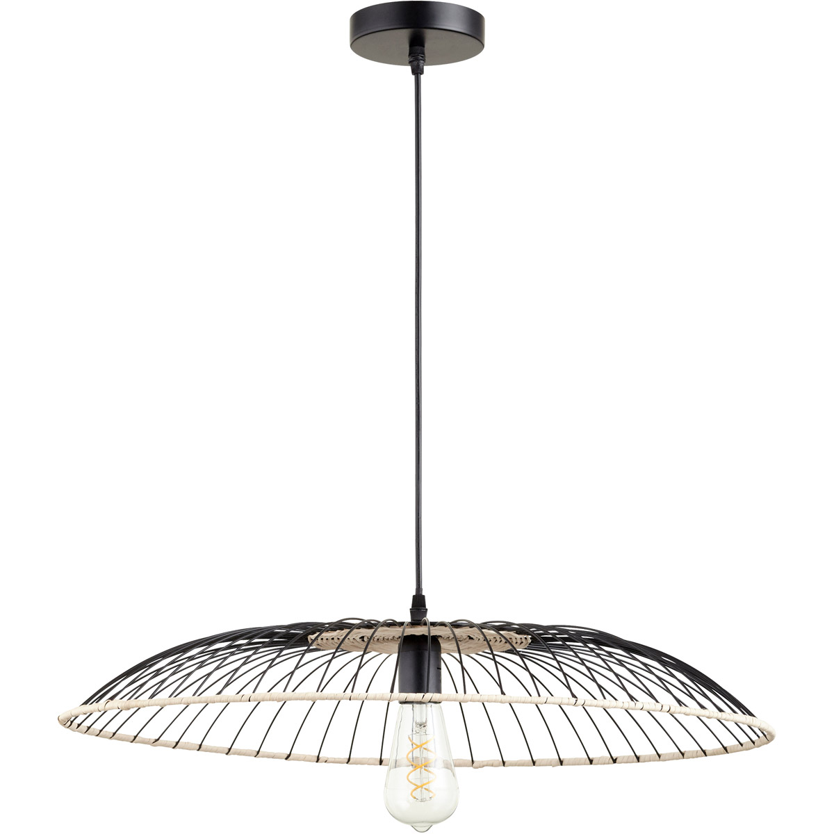 Parasol 1 Light 23.75 inch Matte Black Pendant Ceiling Light