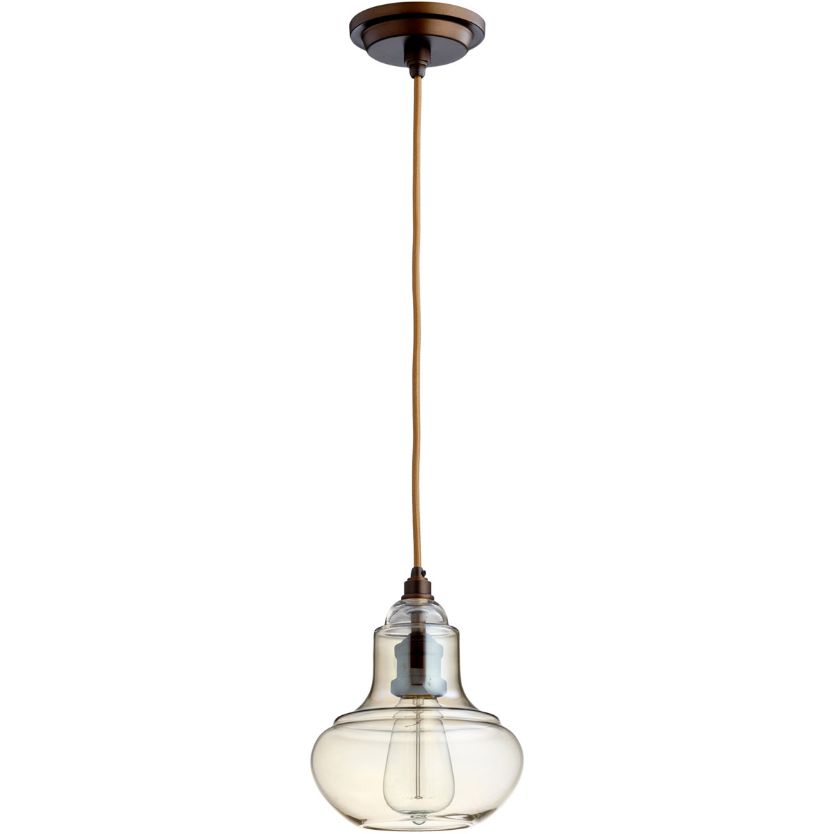 Camille 1 Light 7.25 inch Oiled Bronze Pendant Ceiling Light